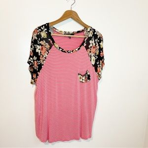 Vibe Floral/Striped Top #5